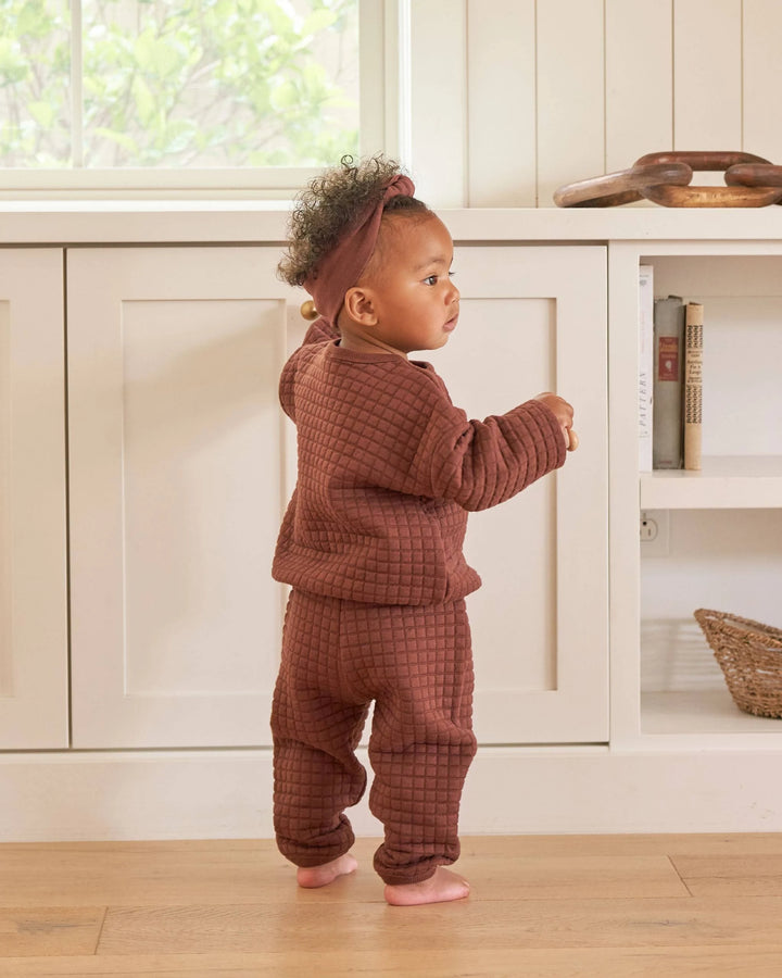 Quincy Mae Plum Quilted Sweater + Pant Set