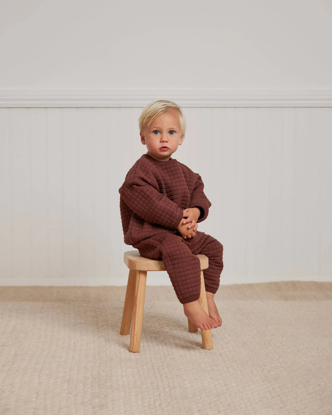 Quincy Mae Plum Quilted Sweater + Pant Set