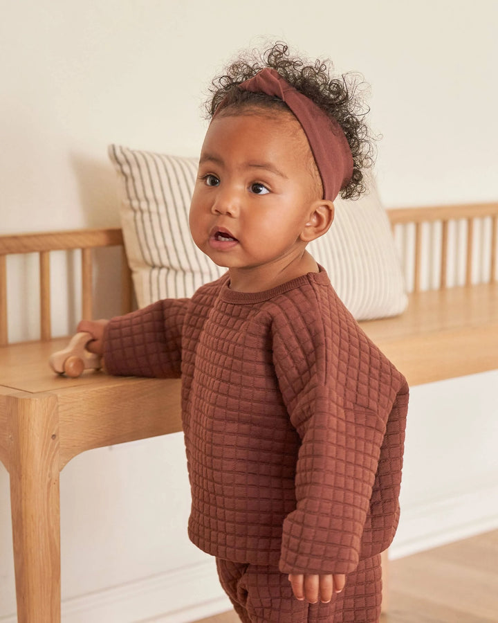 Quincy Mae Plum Quilted Sweater + Pant Set