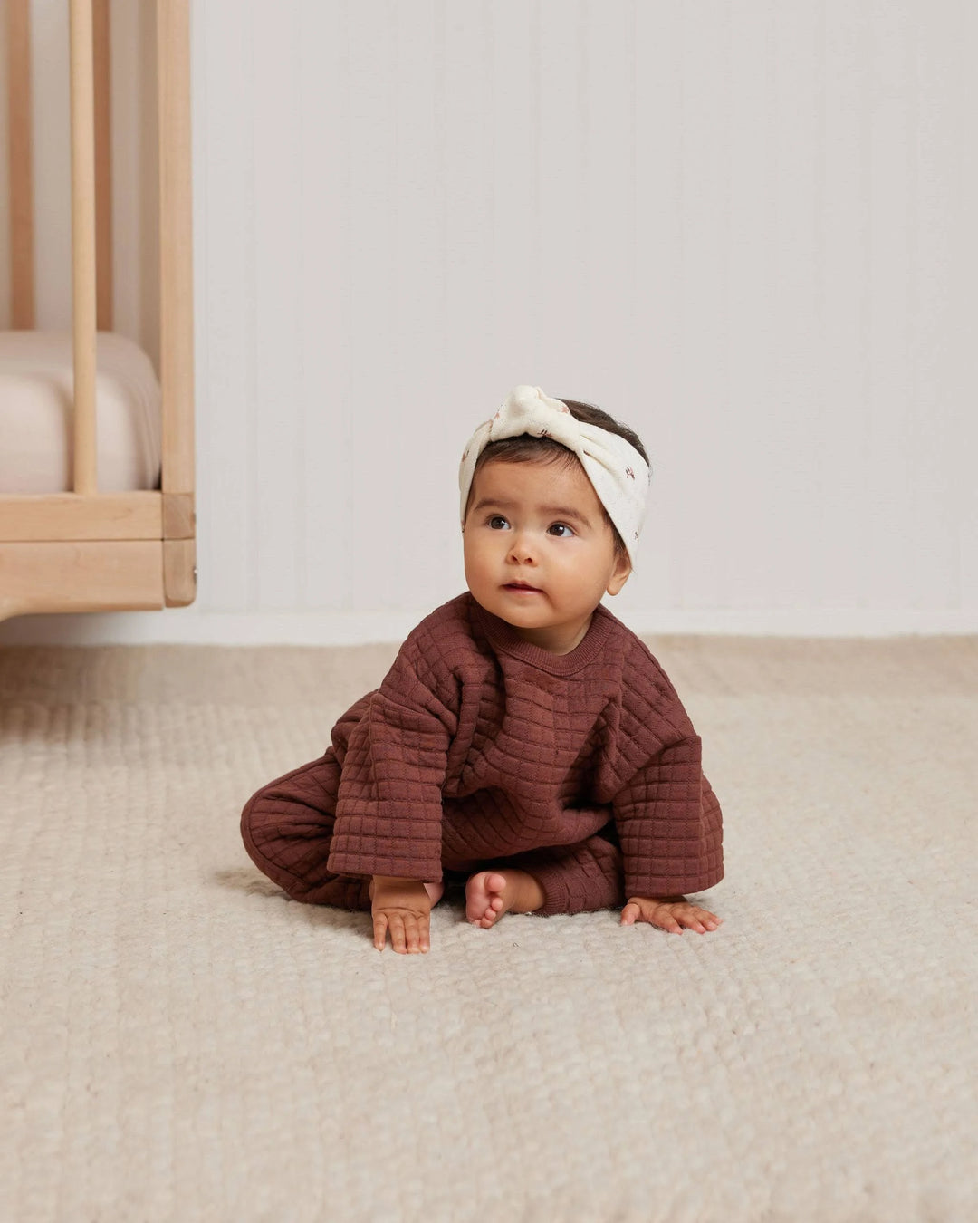 Quincy Mae Plum Quilted Sweater + Pant Set