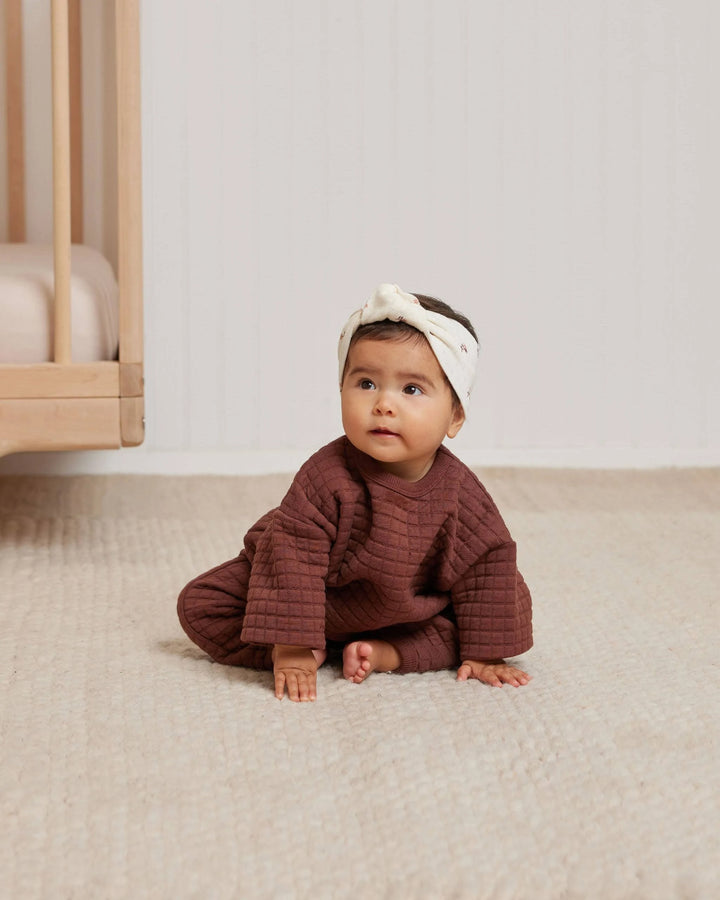Quincy Mae Plum Quilted Sweater + Pant Set