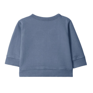 The clean back view of the comfortable pullover.