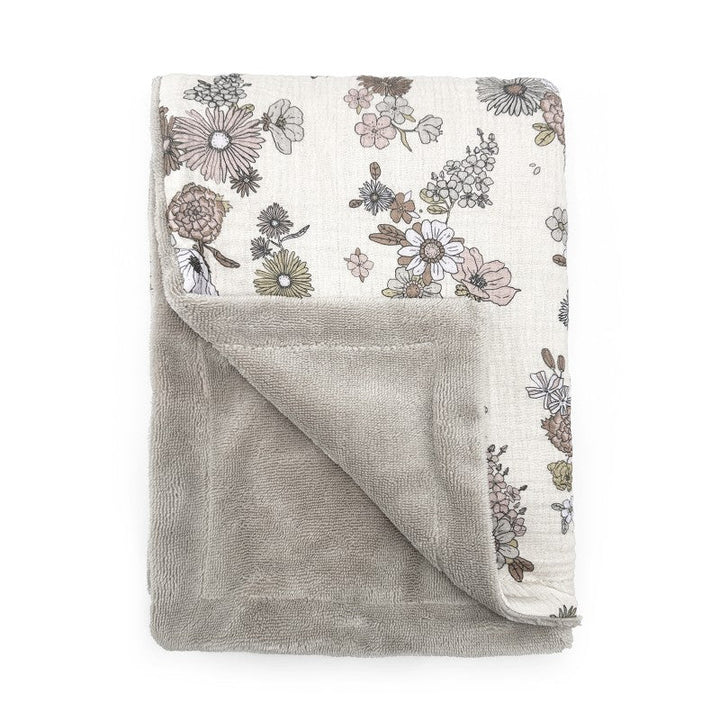 Floral Cotton/Fur Spring Blanket