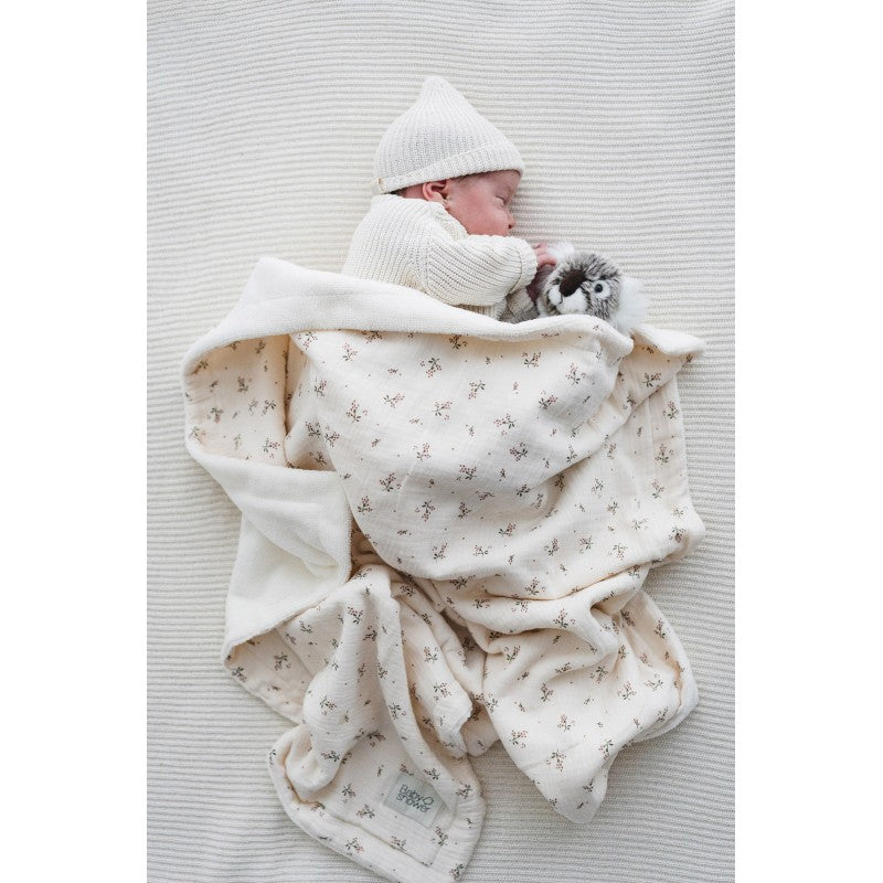 Floral Cotton/Fur Spring Blanket