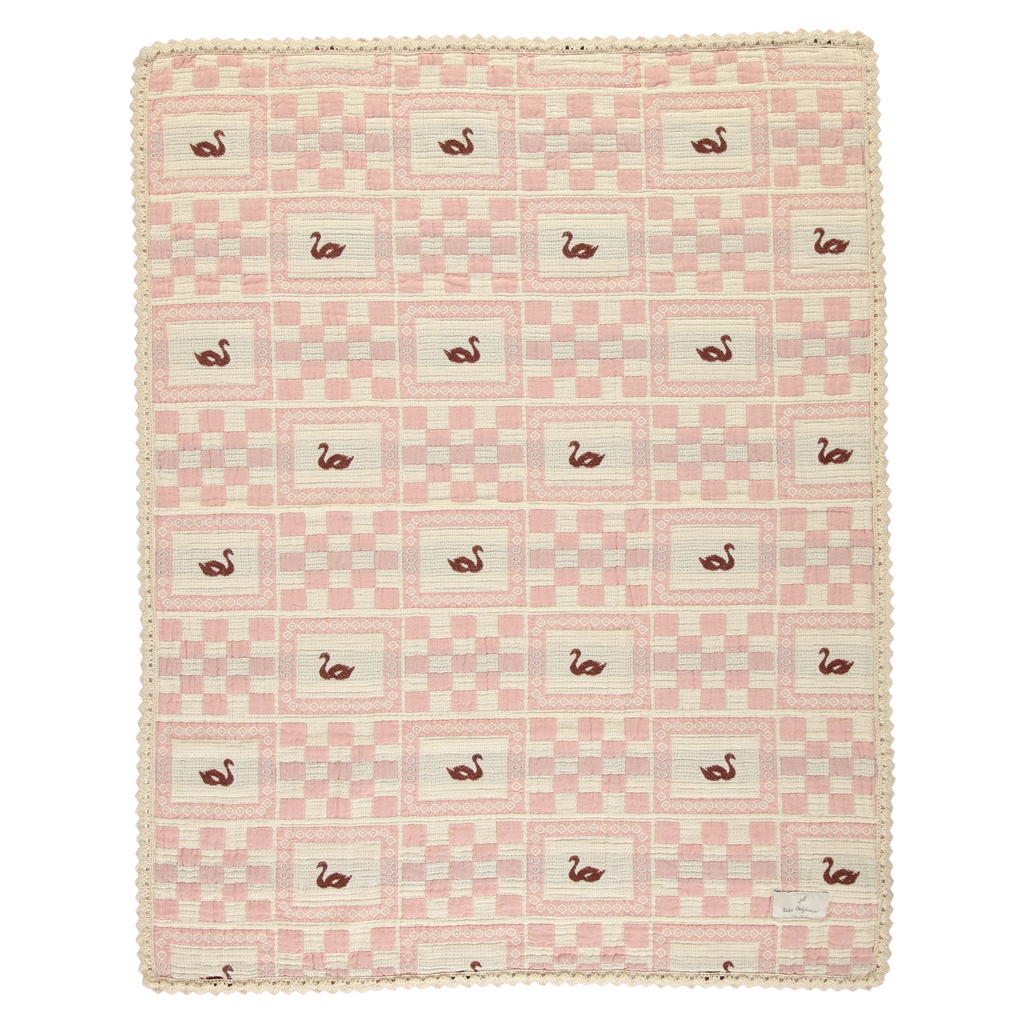 Bebe Organic Swan Rose Patchwork Blanket
