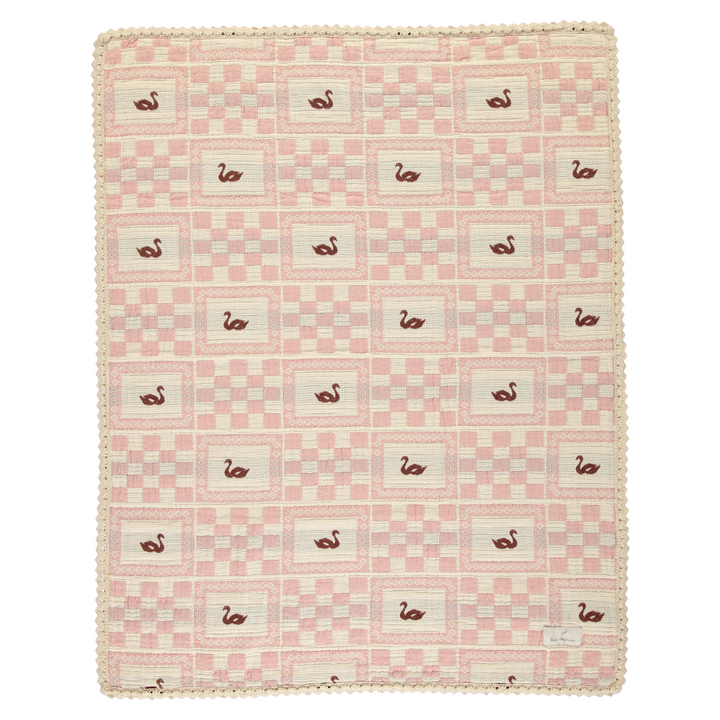 Bebe Organic Swan Rose Patchwork Blanket