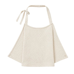 A front view of the ivory textured dots muslin nursing cover.