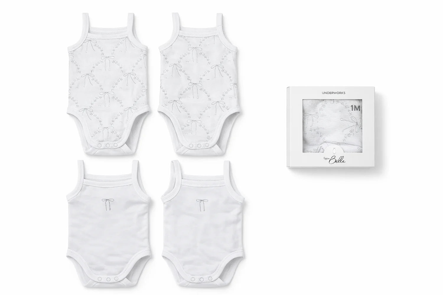 Bebe Bella - Baby Girl Soft Rib Undershirts Pack - White