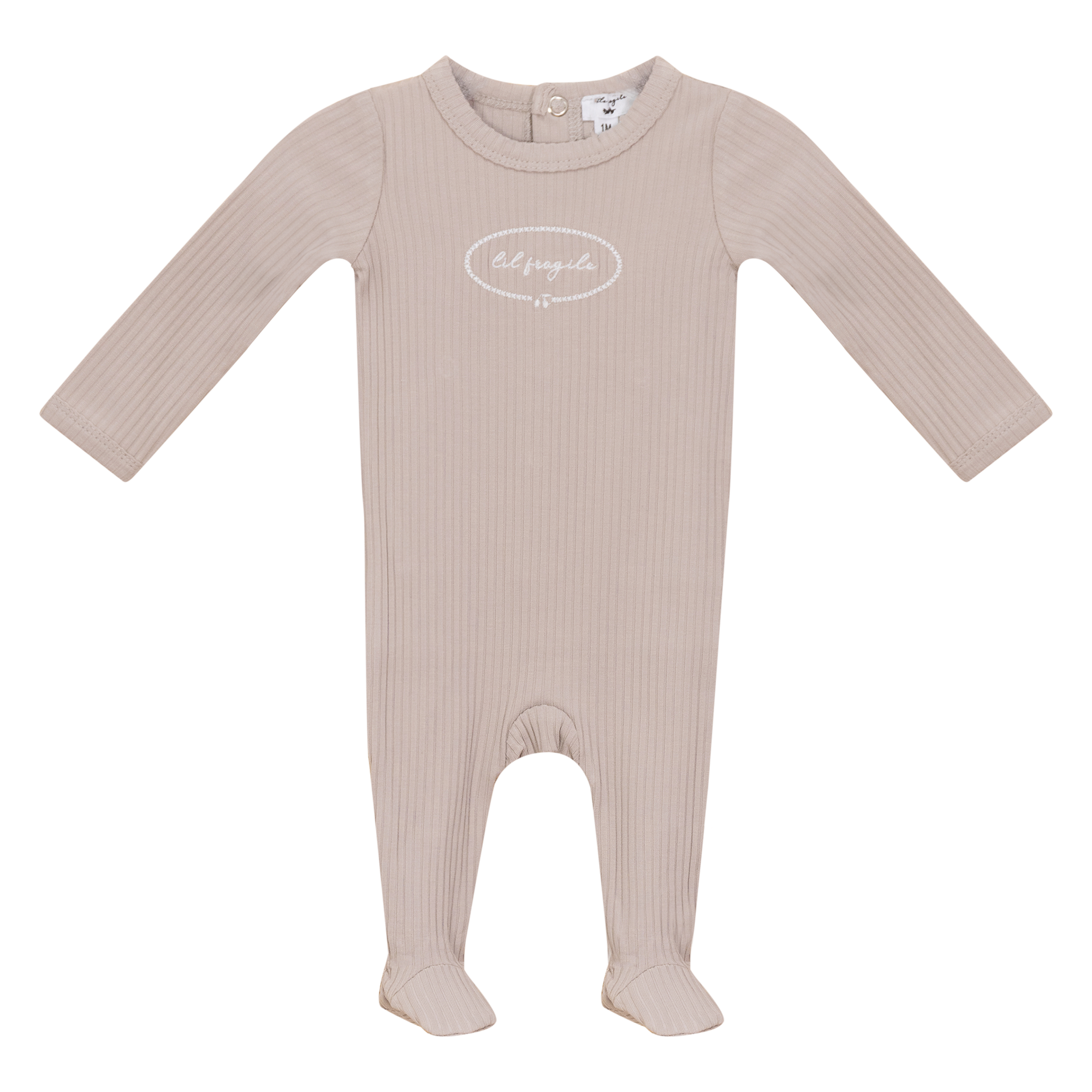 Little Fragile Mushroom Rib Chest Logo Footie