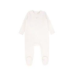 Bebe Jolee White/Pink Rope Print Footie