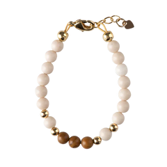 Picky Baby Dye Jade With Wood Grain Beads Bracelet
