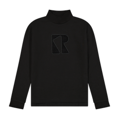 Retro Kid Black Ruby Cord Logo French Terry Turtleneck