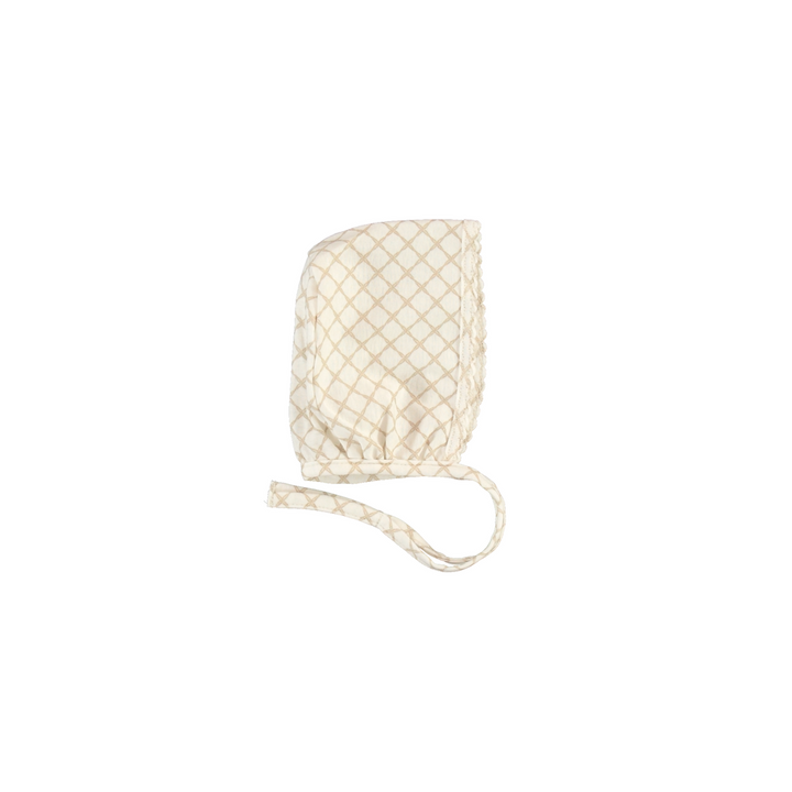 Bebe Organic Maree Natural Marine Knot Collar Footie + Bonnet