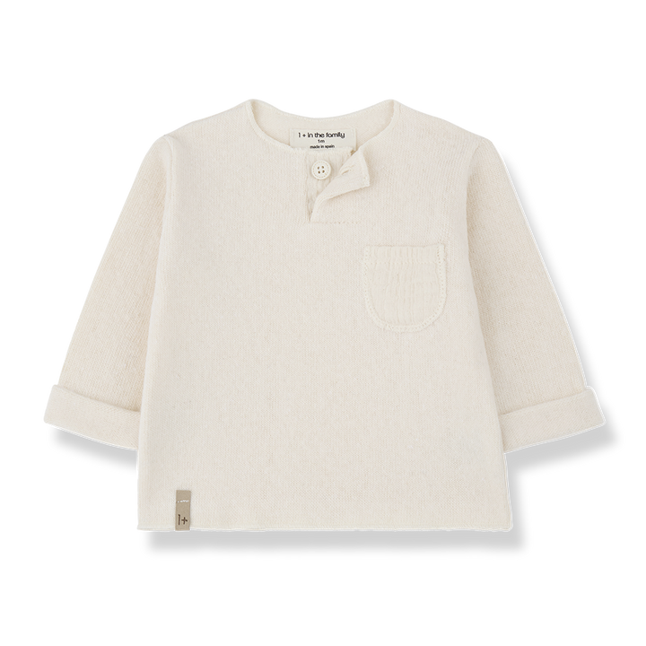 1+ in the Family Mathias Ecru Henley T-Shirt
