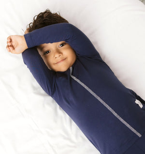 Little Label - Navy Classic Bamboo Stitch Pajamas