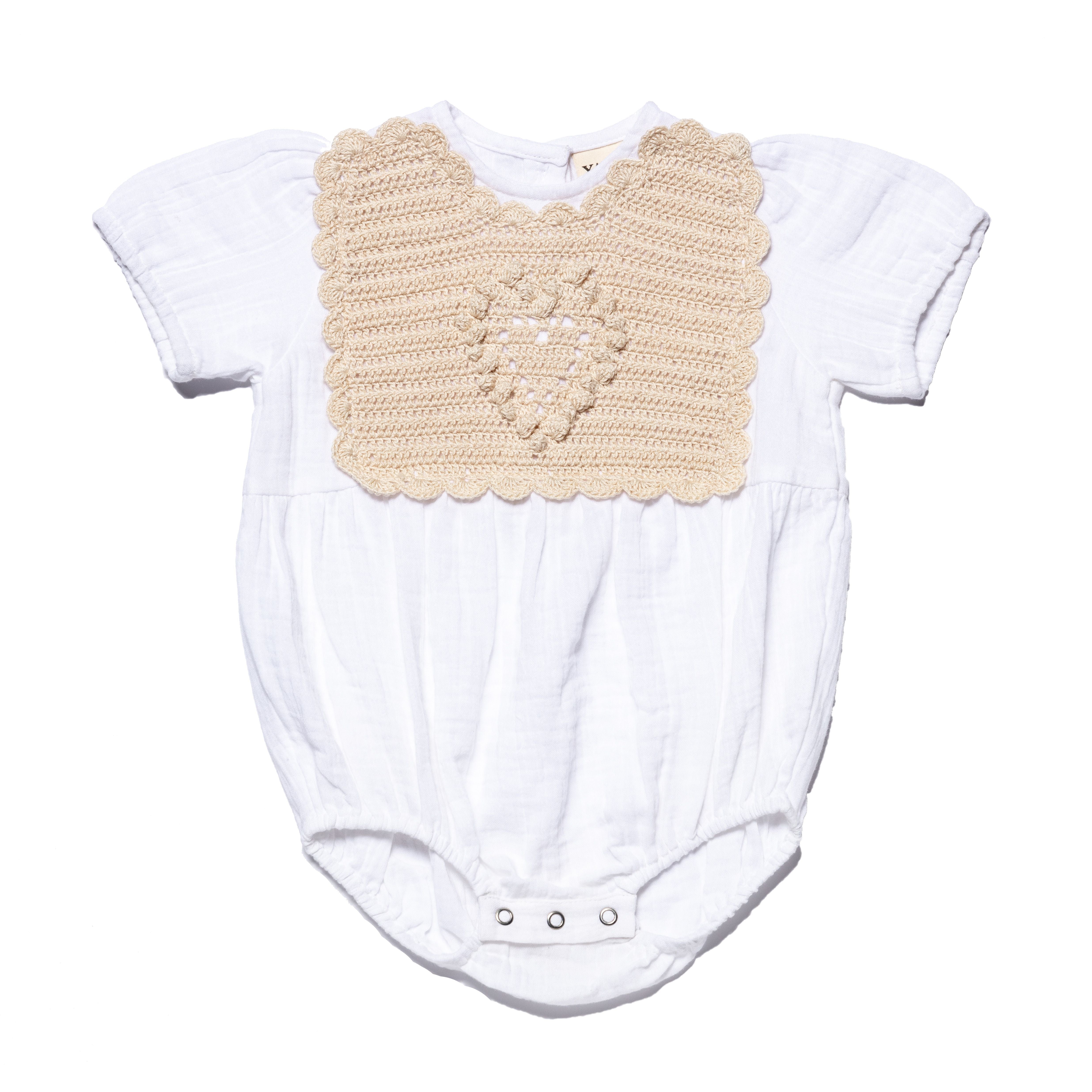 YAARN Beige Heart Romper