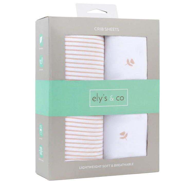 pack n play portable crib sheet set 2 pack mauve tulips stripes