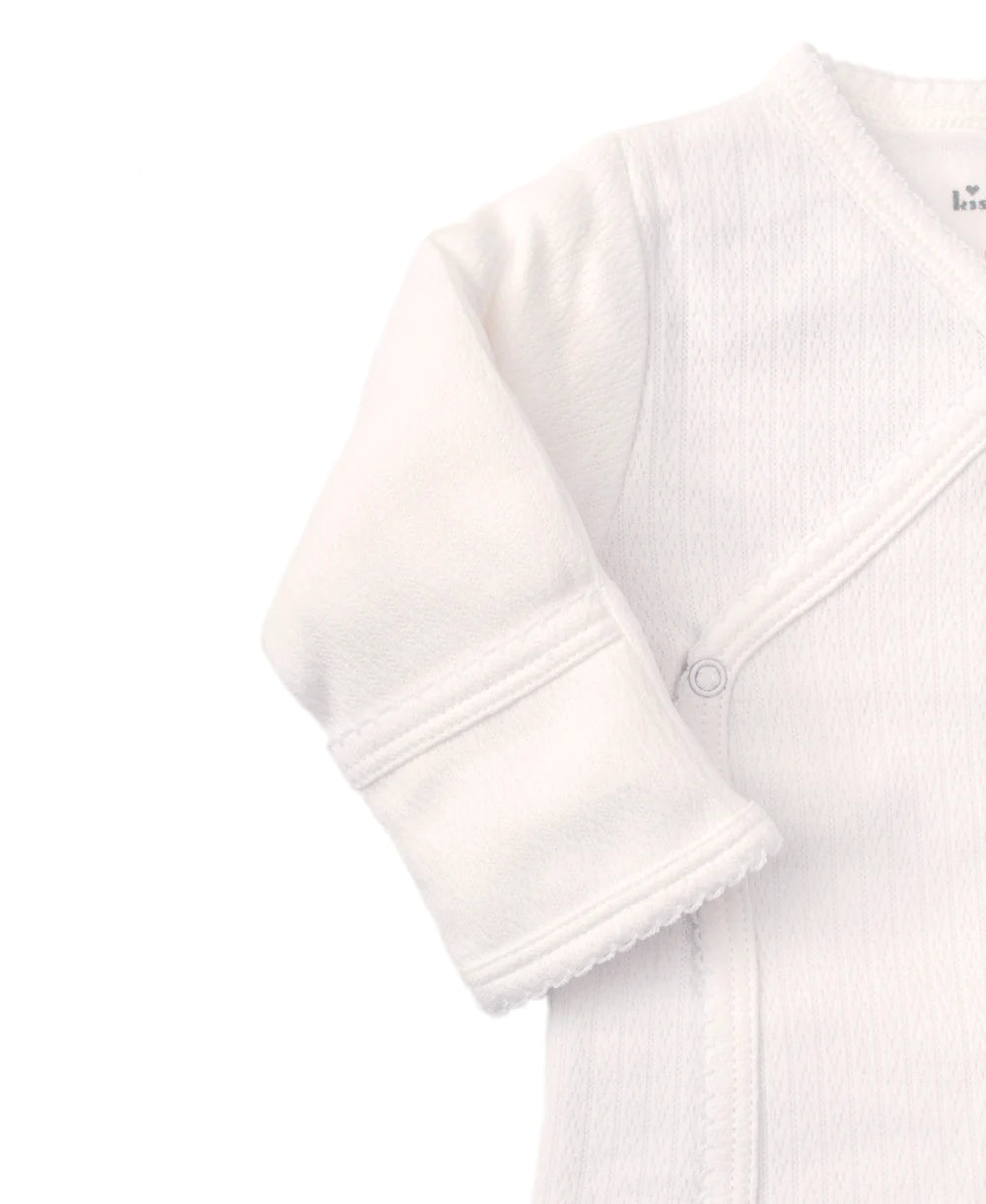 Kissy Kissy White Pointelle Cross Tee and Pant Set