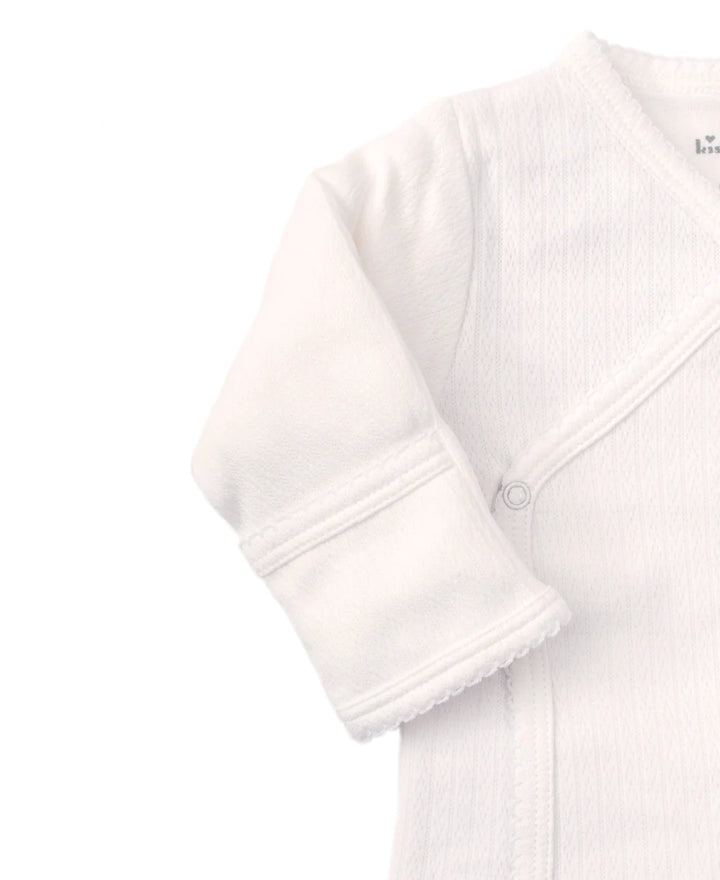 Kissy Kissy White Pointelle Cross Tee and Pant Set
