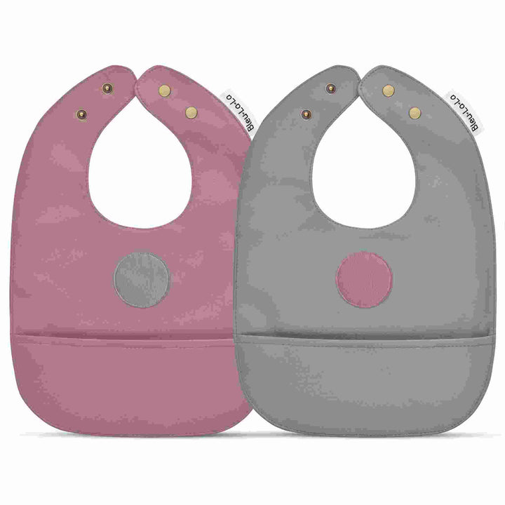 Bleu La La Trendsetter Set of Soft Vegan Leather Easy Clean Bibs