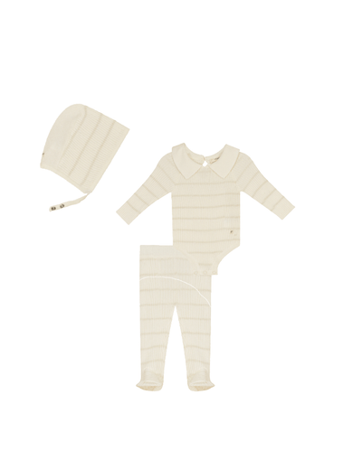 baby knit 3 piece set with shimmer