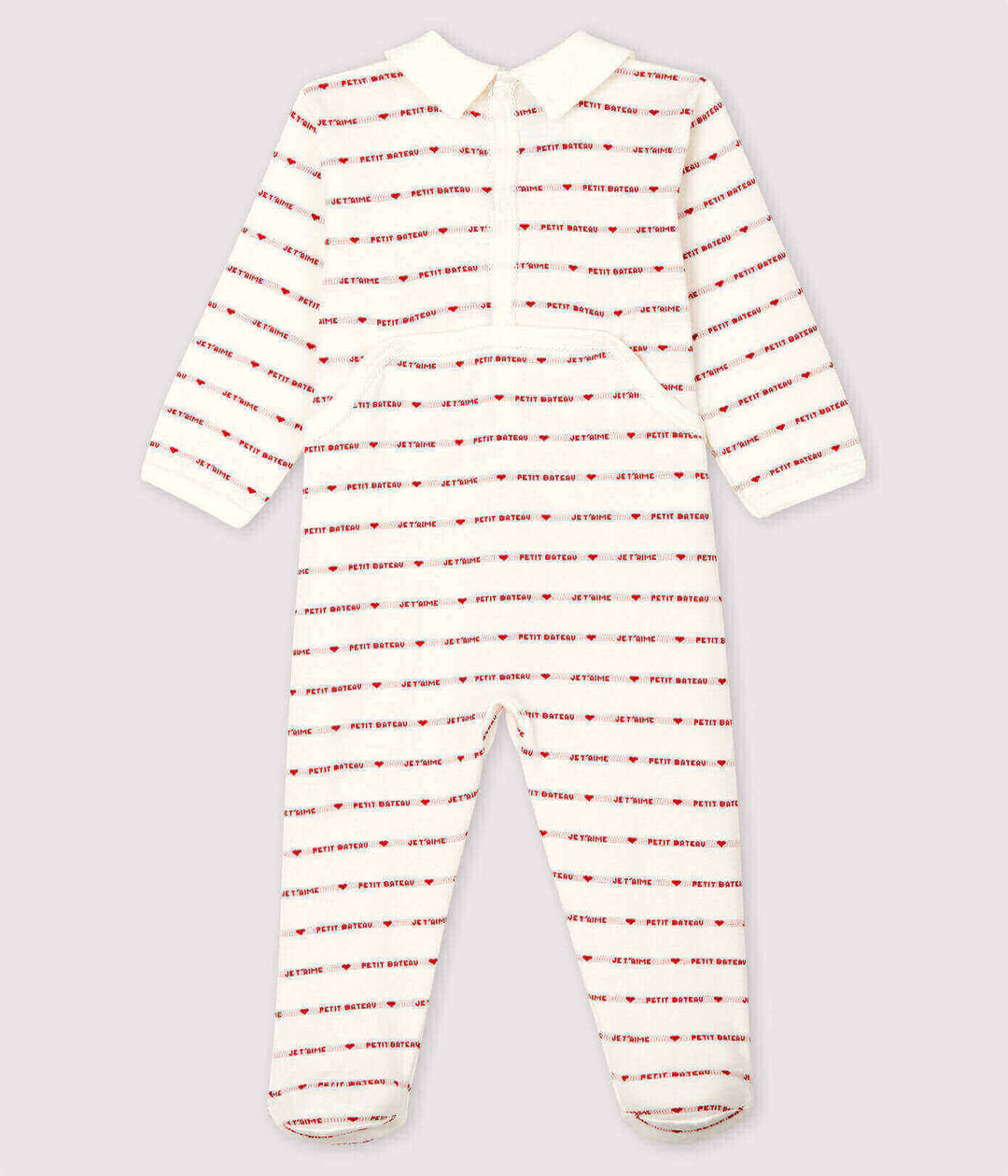 Petit Bateau Baby Boy Logo Print Romper Sleepsuit