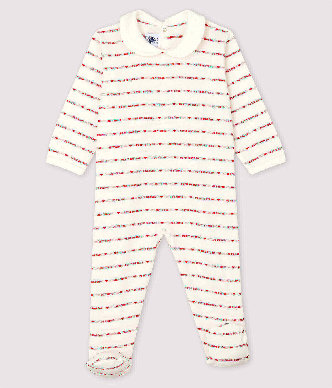 Bewijs verzameling Menagerry Petit Bateau Baby Boy Logo Print Romper Sleepsuit