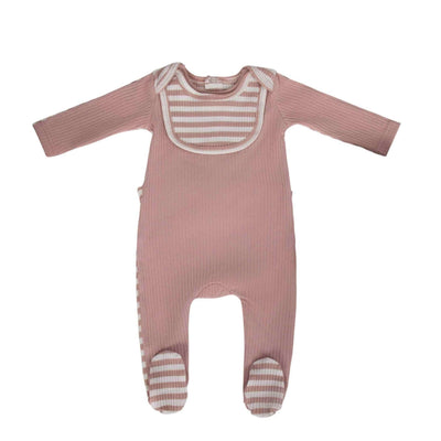 Cadeau Baby Girl Layette Set (Ribbed Footie , Bonnet & Blanket)