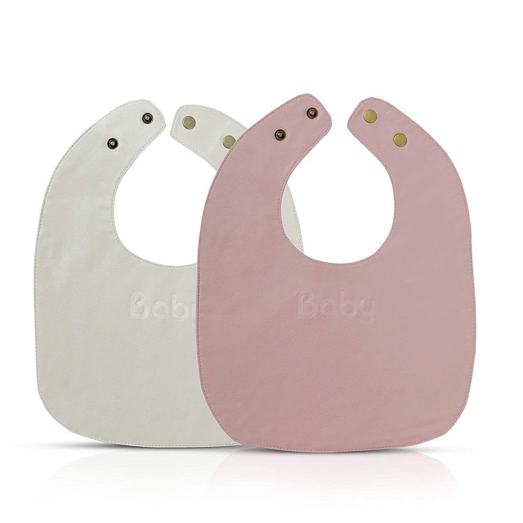 copy of bleu la la basic set of soft vegan leather easy clean bibs