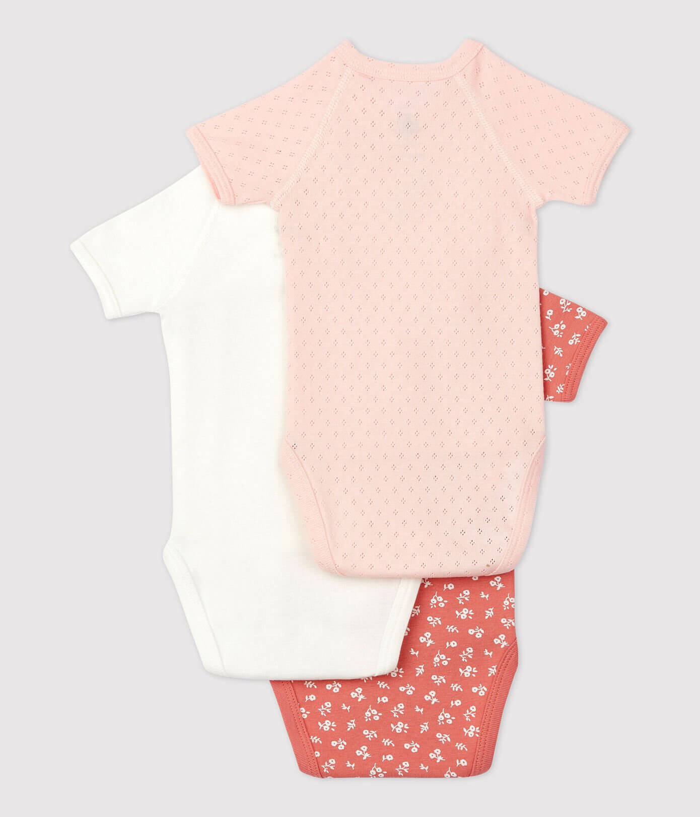 Buy Petit Bateau Baby Floral Bodysuit 3 Pack - Little Loungers