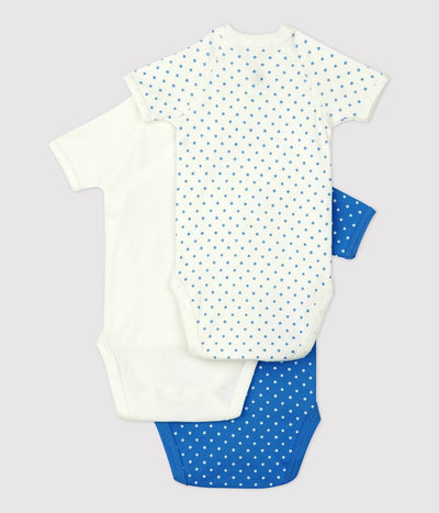 Petit Bateau Baby Boy Star Print Bodysuit Organic Cotton Pack of 3