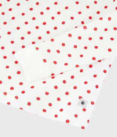 Petit Bateau Girls Organic Cotton Dot Print Long Pyjamas Lounge Set
