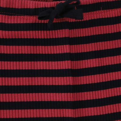 Striped Ribbed Pajamas - Redwood/Black