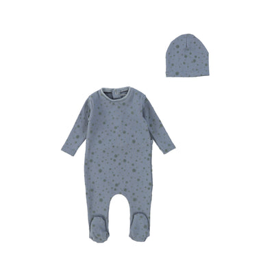 Bee & Dee Velvet Dot Collection Footie With Beanie