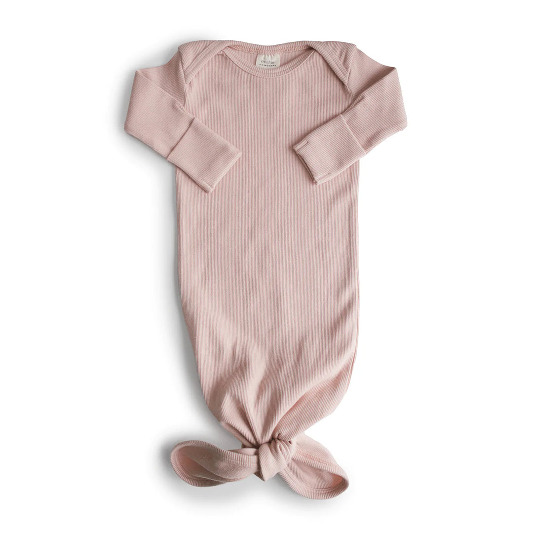 Mushie Ribbed Knotted Gown (Colors)