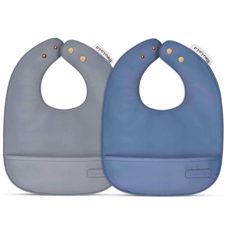 Bleu La La Classic Set of Soft Vegan Leather Easy Clean Bibs