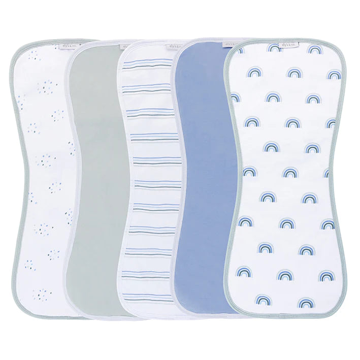 Ely's & Co 5 Pack Hourglass Rainbow Burp Cloths