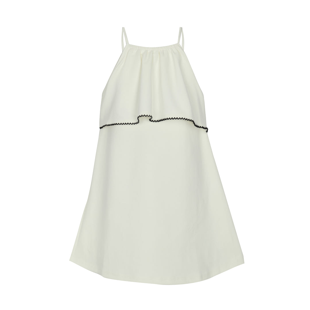 Parni Ivory Milano Ruffle Tank Dress