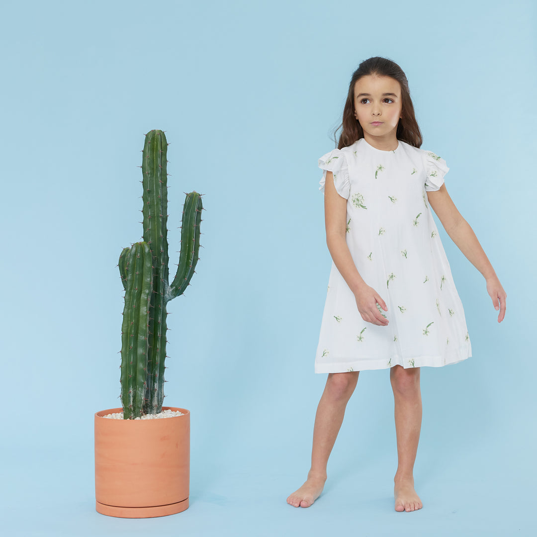 Klai White Flutter Sleeve Dress