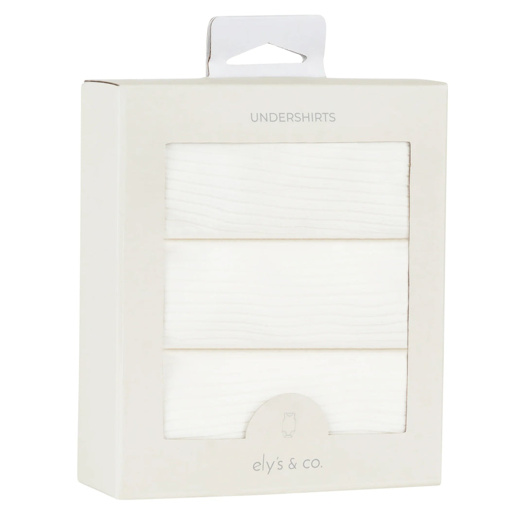 Ely's & Co 3 Pack Ribbed Tank Undershirt Ivory