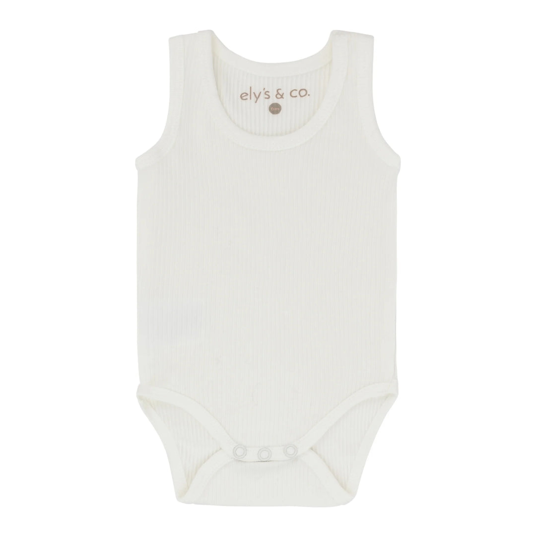 Ely's & Co 3 Pack Ribbed Tank Undershirt Ivory