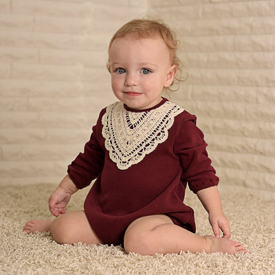 baby bubble with lace bib 6028cr