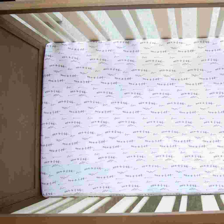Pack N Play | Portable Crib Sheet Set - 2 Pack - Forest Grey Leaf