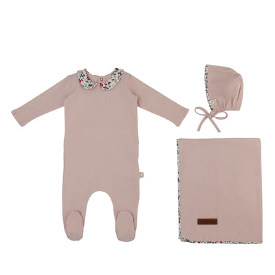 copy of floral collar layette set