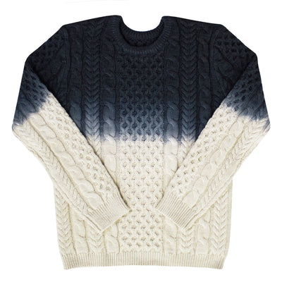 kipp blue cable dye sweater