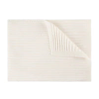 Pippin Fresh White Wide Rib Knit Blanket
