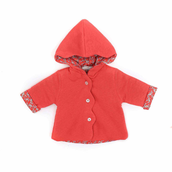 La Mascot Coral/Floral Scalloped Jacket