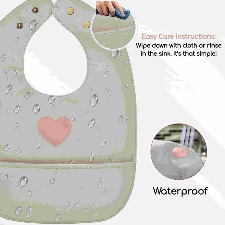 Bleu La La Trendsetter Set of Soft Vegan Leather Easy Clean Bibs