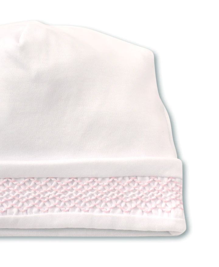 Kissy Kissy White/Pink Smocked Hat