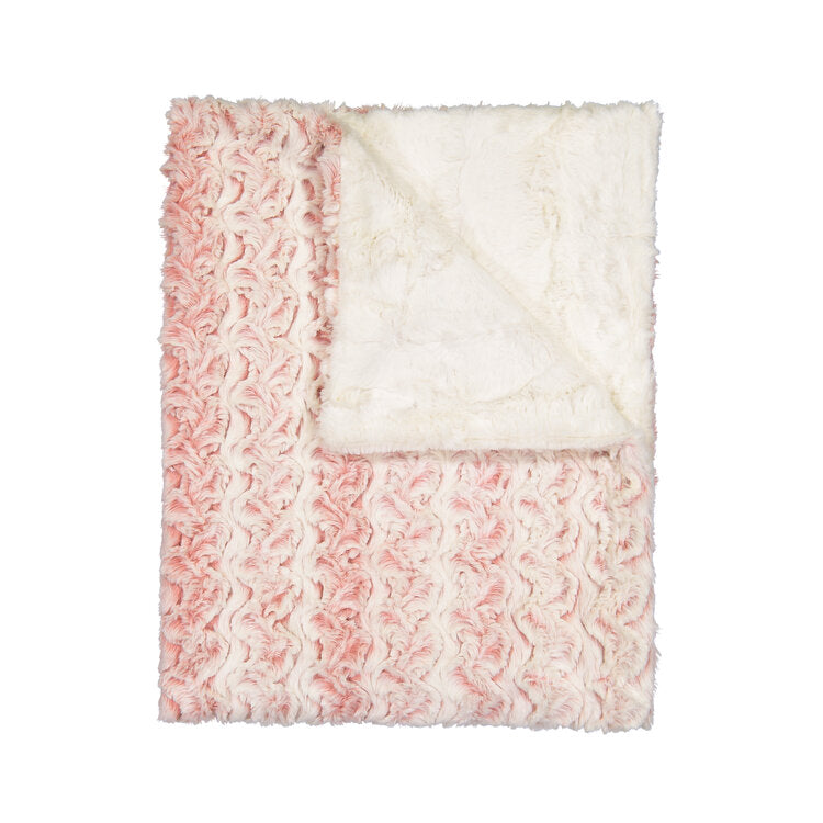pearl mauve and natural solid fur blanket